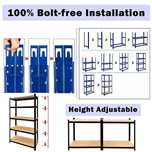 4 Tier Heavy Duty Metal Shelving Racking Unit, Multifunctional Steel Kitchen Storage For Microwave Oven Spices, Pots, And Pans, Workshop Storage Racking Garage Shelving, Free Standing Storage Units #TOP3