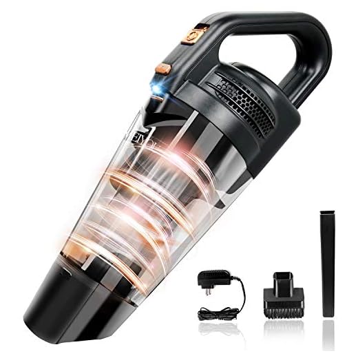 Aspiradora de Mano Aspiradora - Coche Sin Cable - Potente Batería-Aspiradoras - 9KPA Aspirador de Mano Sin Cable con Luz LED y Carga Rápida, Aspirador en Seco y Húmedo para Oficina Hogar y Coche