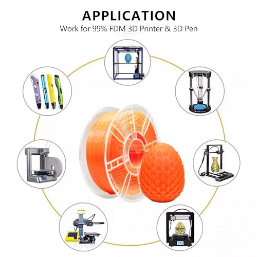 Image of iBOSS PETG 3D Printer Filament 1.75 mm Orange 1KG (2.2lbs) Spool 3D Printing Filament, Dimensional Accuracy + /- 0.02 mm, Neatly Wound 3D Filament Fit Most FDM 3D Printers (PETG Orange)