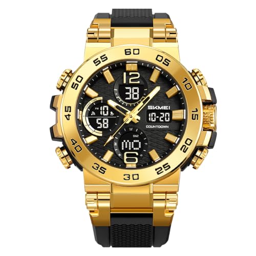 SKMEI Kids Digital Watch, Waterproof Boys Watch Boys Watches (Gold Black)