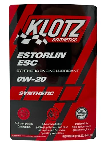 Klotz Estorlin ESC Synthetic Engine Oil Lubricant 0W-20 for High-Performance Vehicles | Wear Protection & Antioxidant - Emission System Compliant KE-420, 1 Quart
