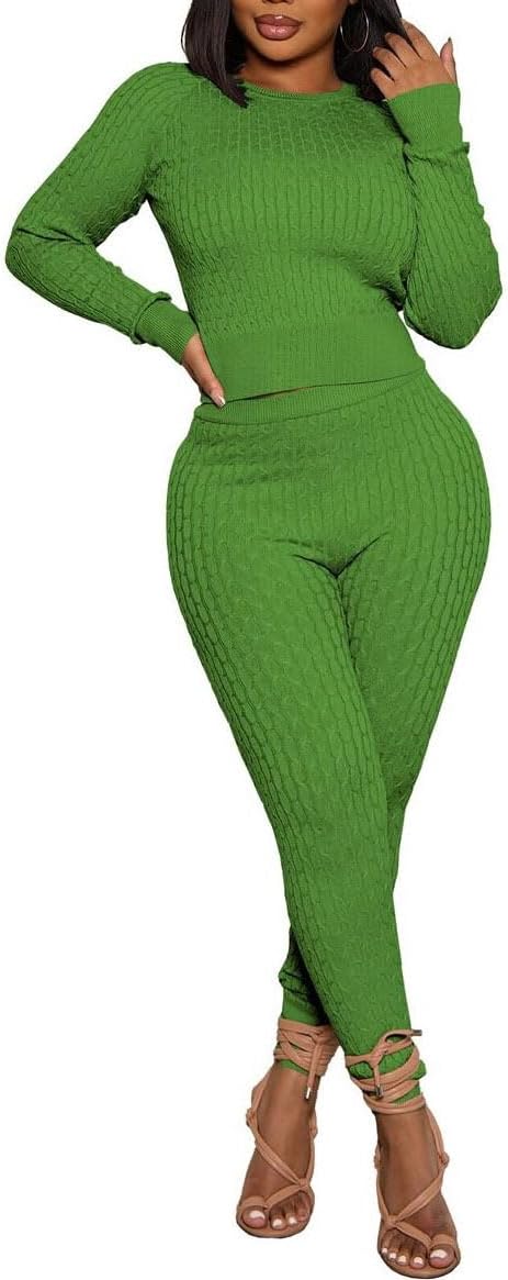 Nimsruc Sweater Two Piece Outfits For Women Knit Set