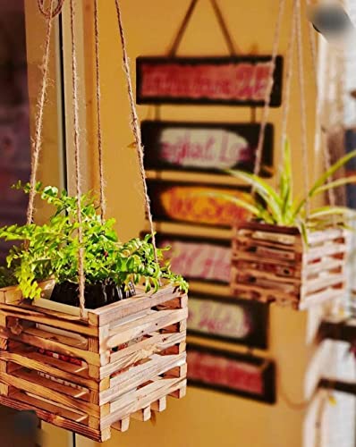NB Crafted Burn Black Pine Wood 6 Inch Superior Hanging Plants, Flower Pot, Gamle Holder Stand Used for Indoor and Outdoor, Gardening, Balcony, Home Decore Size – Free Pot (Pack of 2) NB Crafted Burn Black Pine Wood 6 Inch Superior Hanging Plants, Flower Pot, Gamle Holder Stand Used for Indoor and Outdoor, Gardening, Balcony, Home Decore Size – Free Pot (Pack of 2)