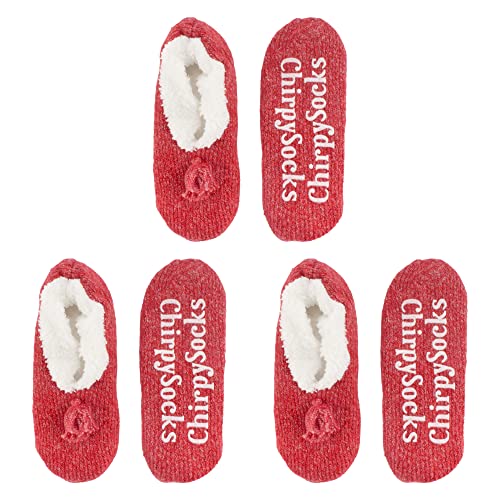 Image of BambooMN Adult Women Super Soft Warm Cozy Fancy Yarn Slippers Non-Slip Lined Socks, Indoor Comfy House Slippers, 3 Pairs