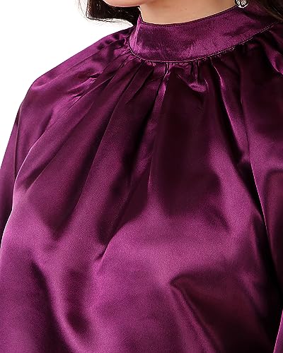 Image of BoheeWohee Women's Full Sleeves Casual Satin Top