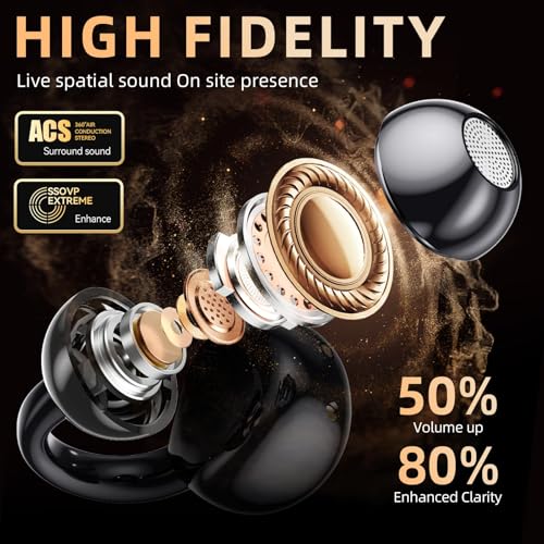 Image of Clip On Earbuds with Jewelry,Comfortable Fit Open Ear Clip-On Headphones,Wireless Bluetooth Ear Cuff Headphones for Women,Removable Clip Earbuds Accessories