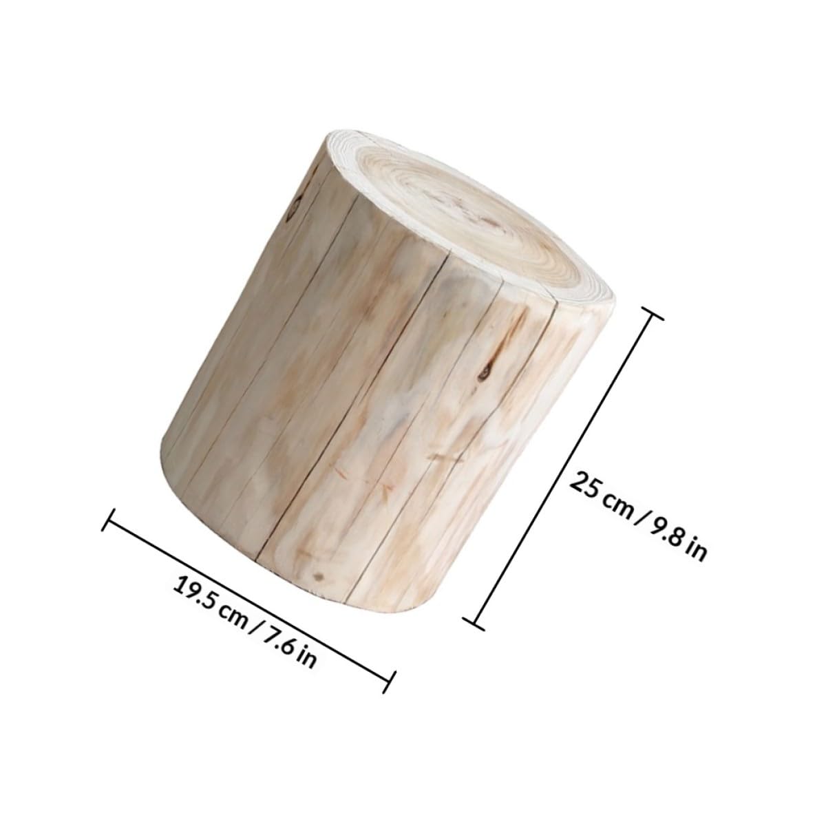 Mikikit Sgabello in Legno Massello Beige Multiuso senza Bave, Piccolo Sgabello Decorativo come Porta Candele o Espositore Artigianale