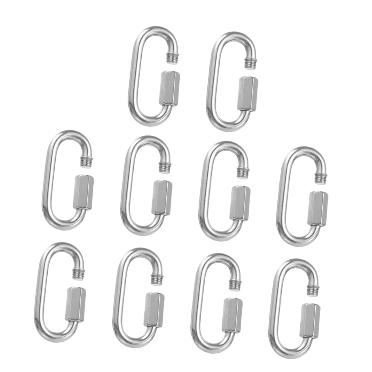 OSOLADY 10pcs Heavy Duty Stainless Steel Carabiner Clip Threaded Rod for Chain Link
