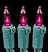 Novelty Lights 8.5 Feet 20 Bulb Pink Mini Light String on Green Wire, Non-Connectable Incandescent Fairy Lights for Bottles and Crafts, 4