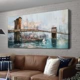 Acocifi Arte de pared con paisaje urbano del puente de Brooklyn,