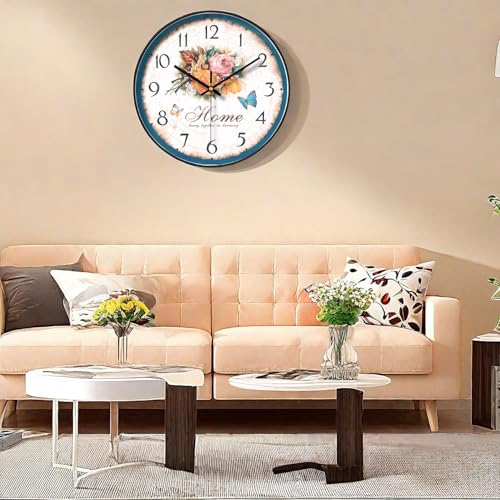 12 Zoll Floral Wanduhr Land Küche Uhr Rustikaler Garten Stil Home Wanduhr Retro Uhren Silent Wohnzimmer Schlafzimmer Büro Home Decor – Bild 5