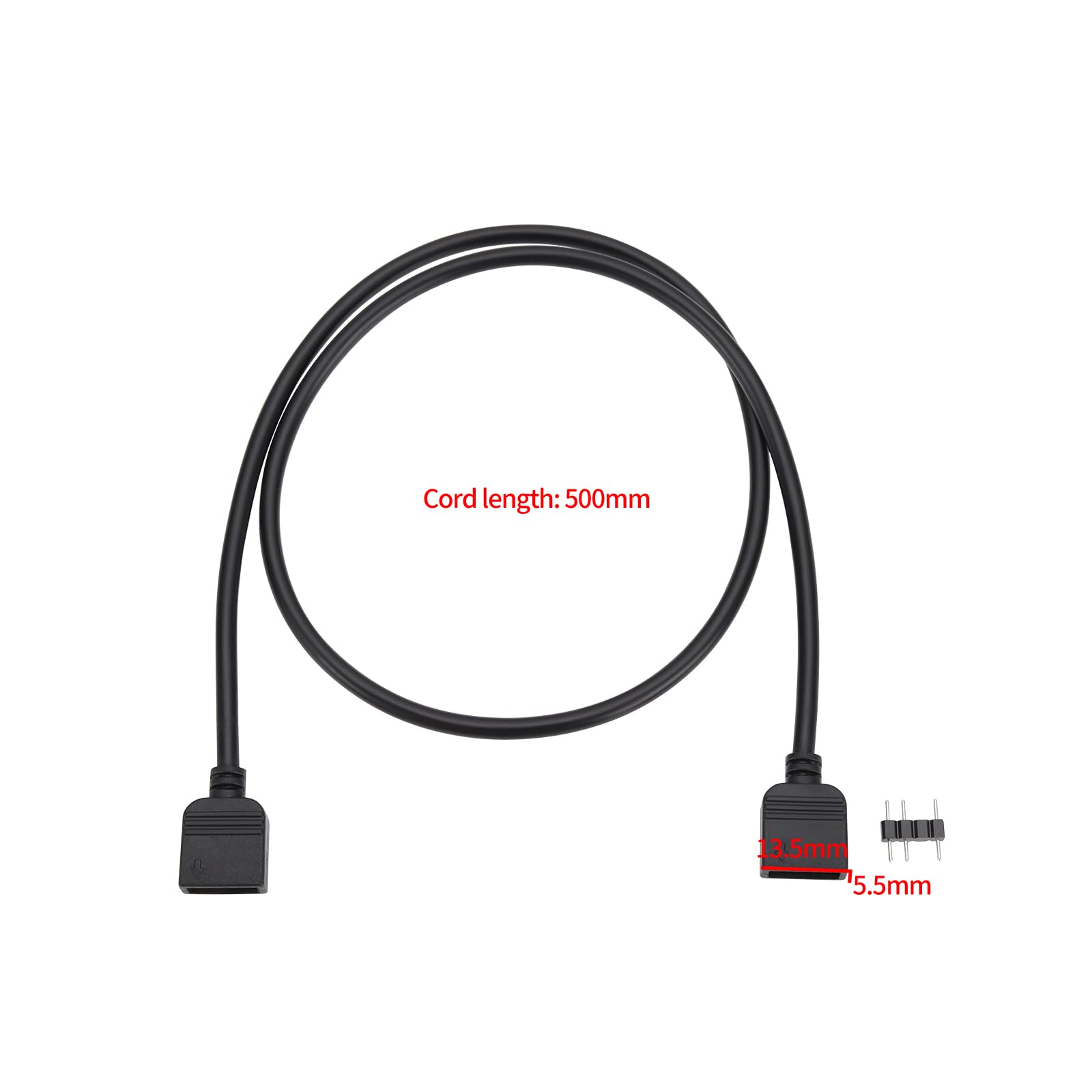 Câbles Shunt RVB Femelle à Femelle 3 Broches 50CM Câble d'extension 5 V Compatible Bandes Lumineuses RVB 5050 3528