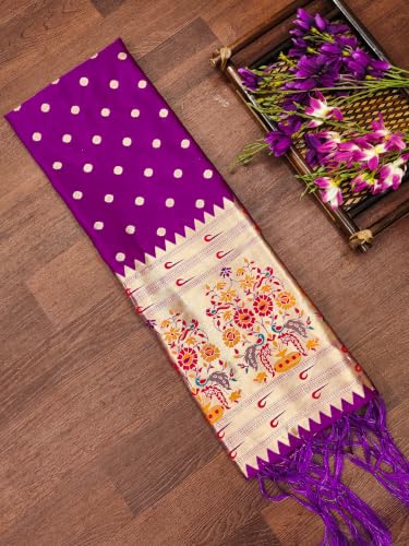 Image of DEVANGI Women's Woven Banarasi Silk Dupatta /Chunni For Women, Floral Print 1 Meter Wide and 2.3 Meter Length Printed Designer Dupatta /Chunni For Girls