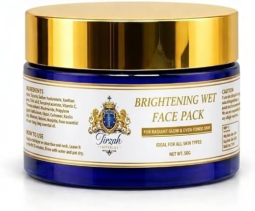 Tirzah Imperial Brightening Wet Face Pack – Vitamin C &amp; Niacinamide Clay Mask with Hyaluronic Acid &amp; Vitamin E – Deep Hydr...