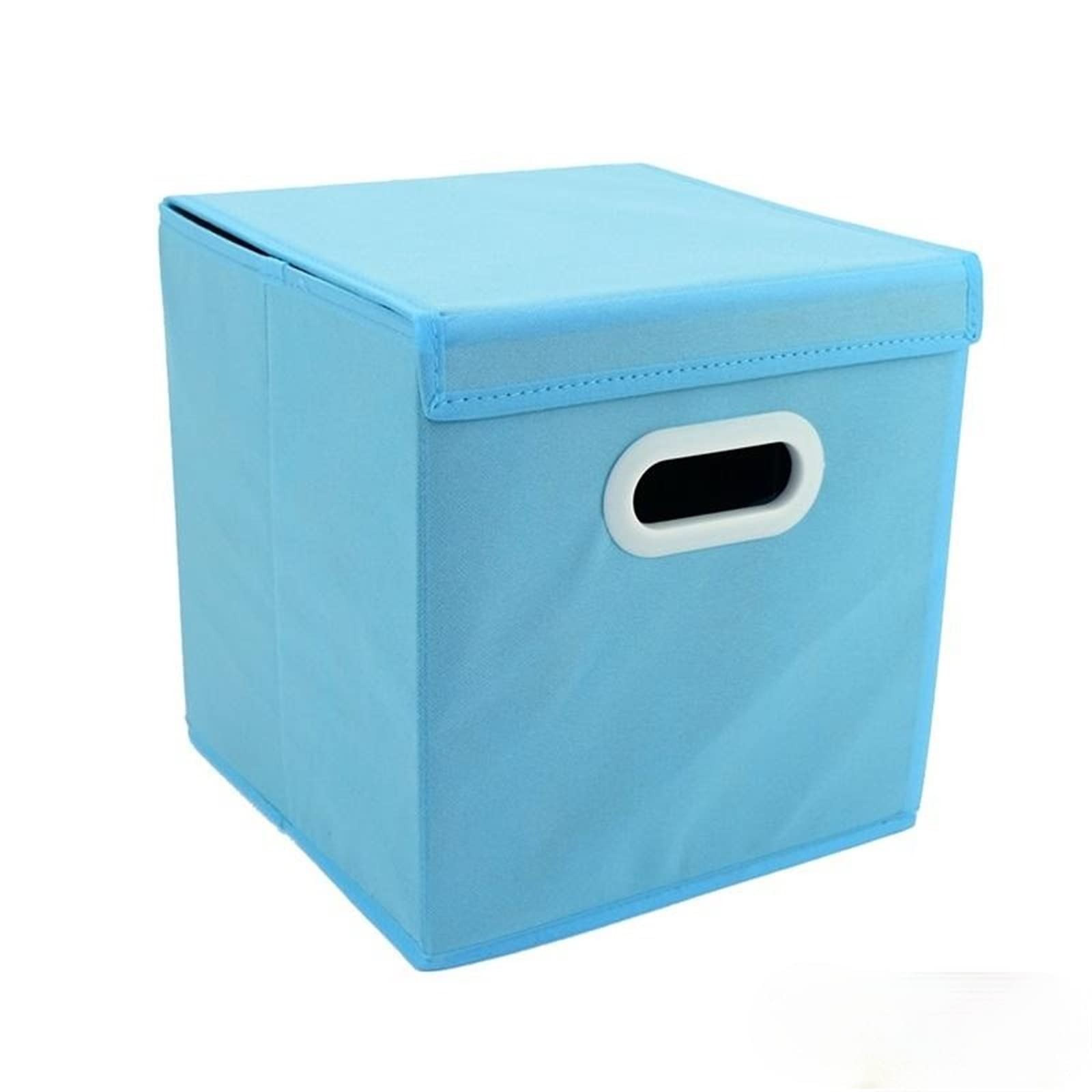 Caja de almacenamiento plegable de tela no tejida para el hogar y la oficina, color azul