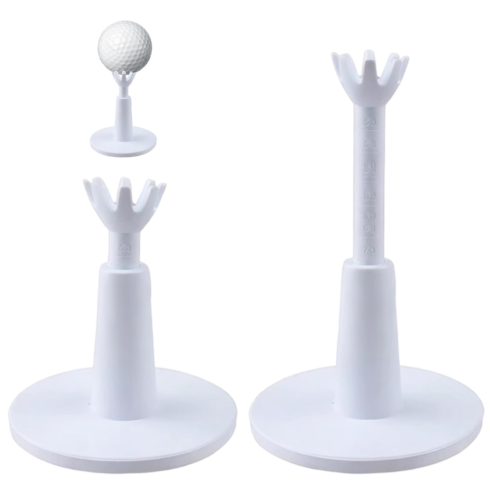 Tniytru Adjustable Golf Tees, 2 Pcs Reusable Rubber Golf Tee Height Tool, Winter Training Sports Ball Holder Accessories for Golf