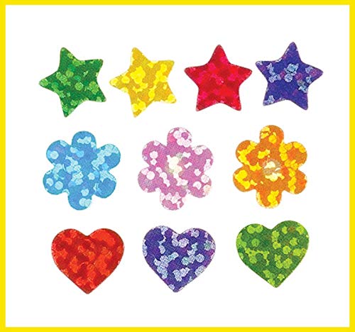 Baker Ross E657 Mini Holographic Stickers - Pack of 348, Self-adhesives, Perfect for Children to Decorate Collages and Crafts, Ideal for Schools, Craft Groups, Party Crafting, Home
