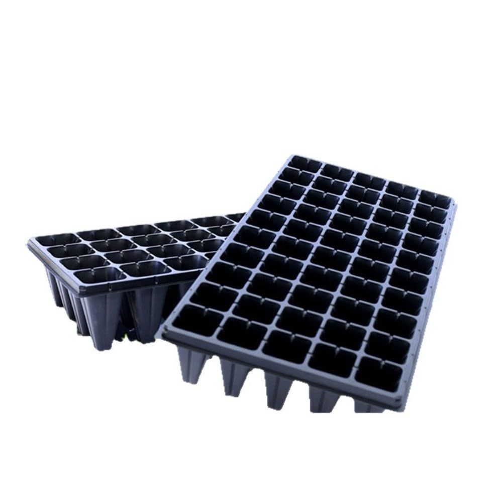 FACAIIO Lot de 10 plateaux à 72 cellules 54,3 x 27,9 cm - Inserts de germination en PVC - 1020 plats - Pour fleurs et légumes - Noir