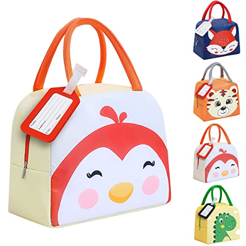 XIMEY Nevera Infantil 5L, Bolsa Térmica Porta Alimentos, Lonchera para Niños y Bebés (Pingüino)