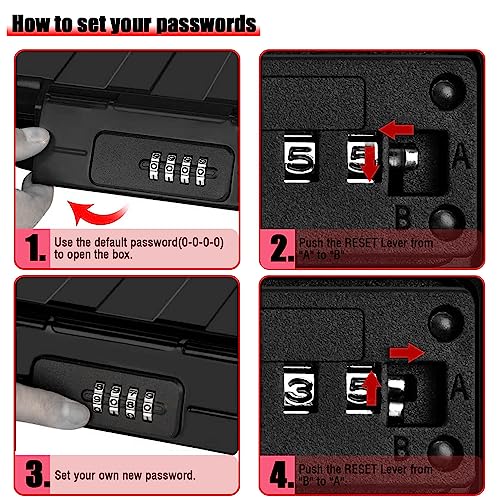 Xxl Large Security Lock Box,Outdoor Waterproof Shockproof Travel Safe Lock Box With Removable Wire Rope,4-Digit Combination Safe Box For Dorm,Travel,Beach,Hotel,Car,Home,Office #TOP5