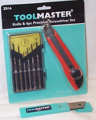 ToolmasterKnife and 6 Piece Precision Screwdriver Set with 10 Spare Blades Set