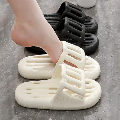 Slippers Bathroom Slippers with Drain Holes Women Men Non-Slip Home Slippers Quick Drying Shower Slides EVA Shower Shoes Summer Sandals(Black,44-45)4