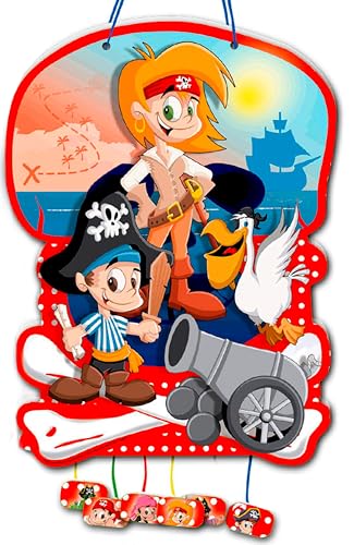 CHEERSET Piñata de pirata aniversário grande - decoração de festas infantis menino e menina - pinatas grandes para encher com brinquedos e doces (Piratas)