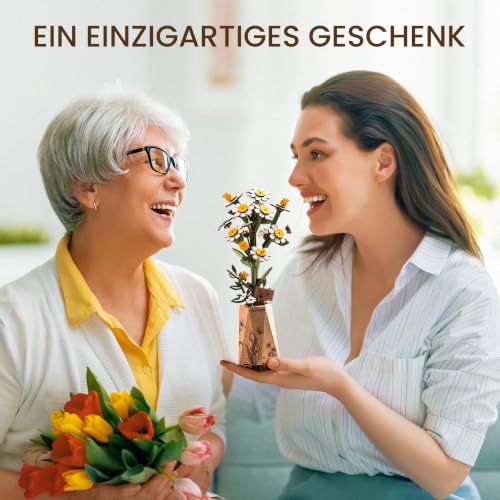 rowood Künstliche Blume Kamille, 3D Holzpuzzle DIY Modellbausatz – Ansicht 6