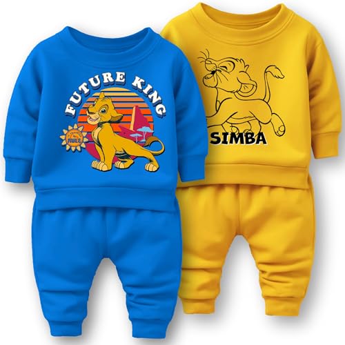 Image of Minicult Kids Cotton Co-ords Full Sleeve Sweatshirt and Pant Set with Character Print