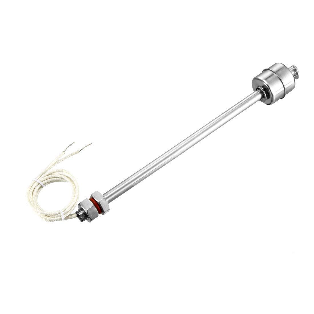 Interruttore a galleggiante a sfera singola in acciaio inossidabile con sensore di livello liquido a filo lungo 215 mm DealMux