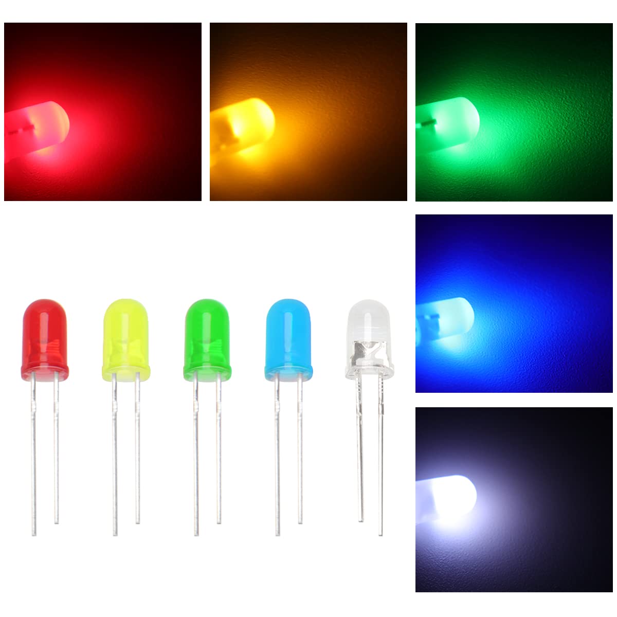300 Diodi LED Multicolore 3mm E 5mm - Kit Illuminazione Per Fai Da Te, Circuiti E Decorazioni - Foto 9