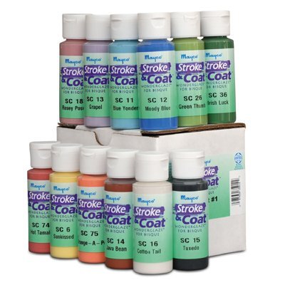 Stroke & coat underglaze kit#1 12 colors 2 oz. each