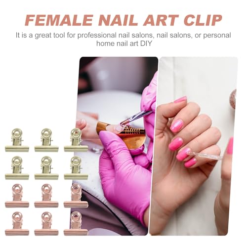 DOITOOL clips metálicos para extensión de uñas 12 piezas miniatura 3