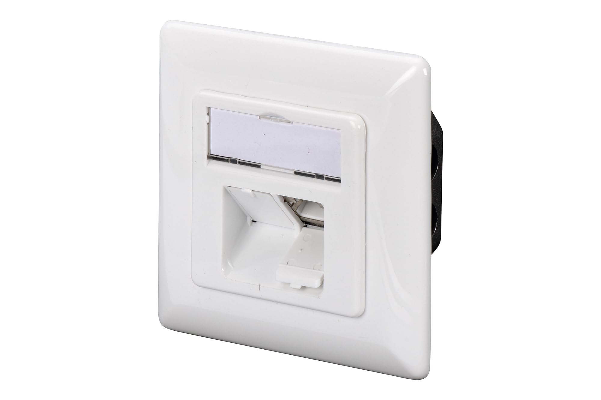 DIGITUS Gniazdo przyłączeniowe LSA Cat-5e – 2 porty RJ45 – Gniazdo sieciowe natynkowe lub podtynkowe – Doprowadzenie poziome – Możliwość aranżacji – 1 Gbps – Ekranowane – PoE – Białe RAL9003