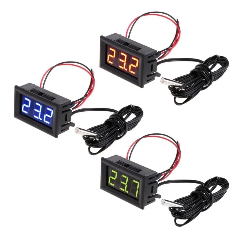Upgraded Car Temperature Panel Meter Gauge -50~110 °c Digital LED Thermometer 5-12V Easy Connection for Industrial(BL)
