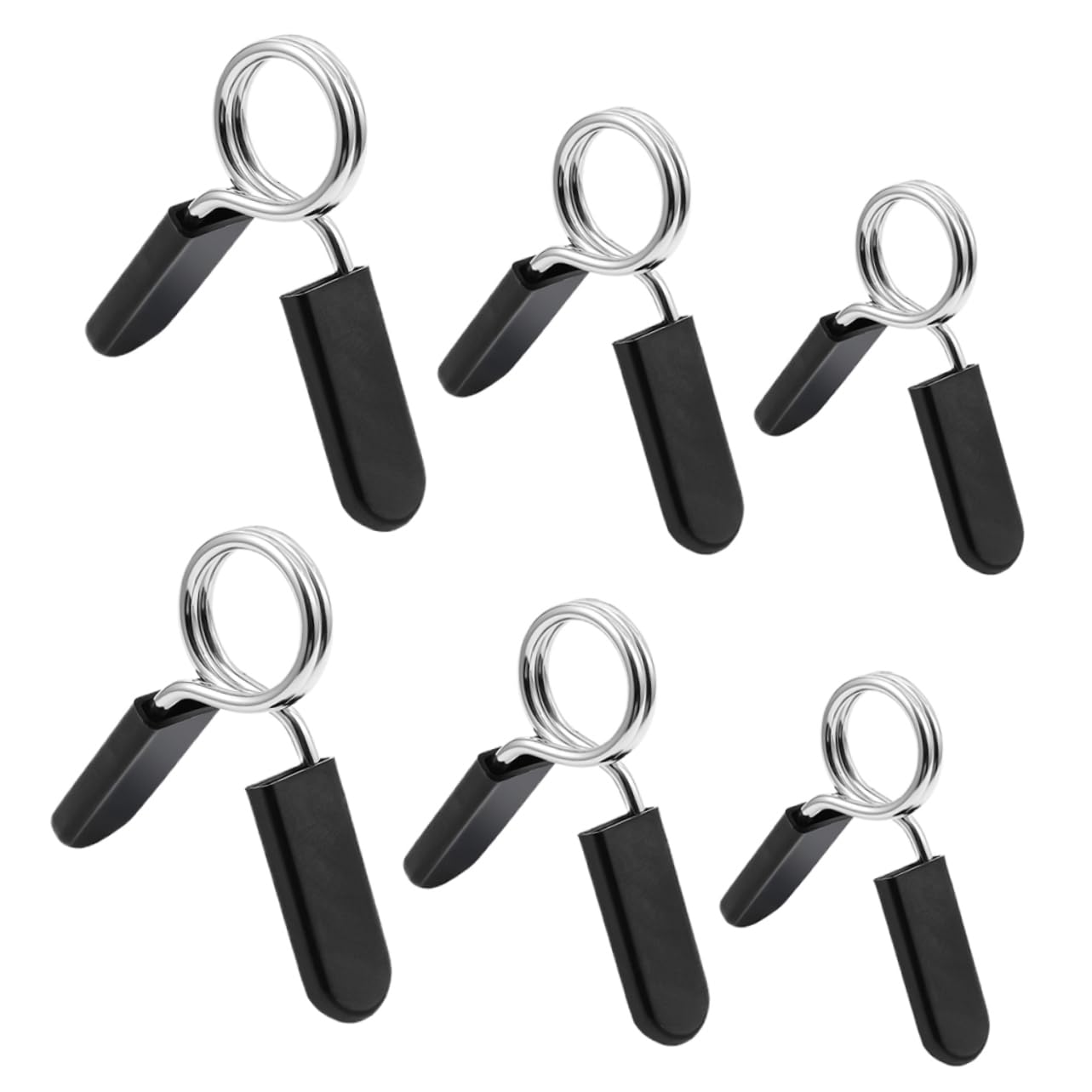 POPETPOP Dumbbell Bar Buckles 6 Pack Spring Clip Collars Heavy Duty Barbell Clamps Lock Design for Weightlifting and Gym Exercises