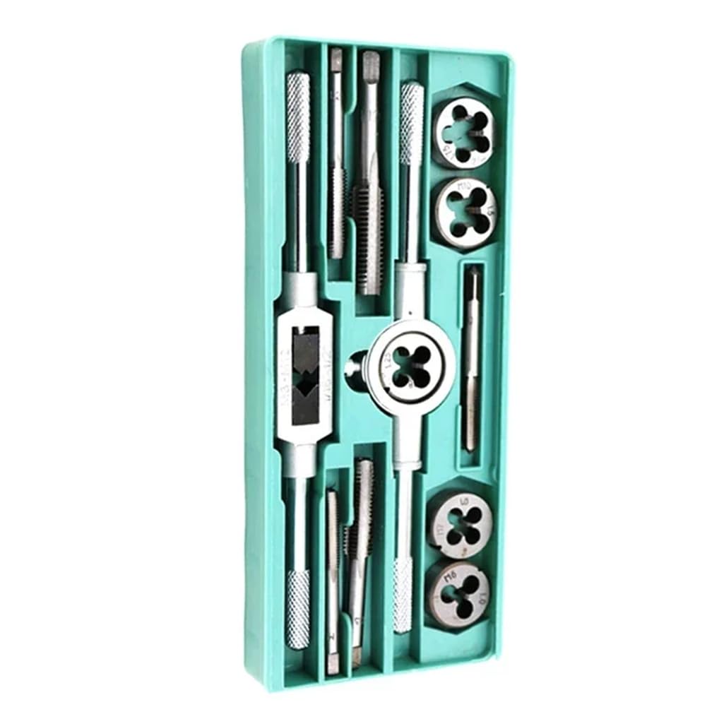 Osmond Metric Hand Tap and Die Set Screw Thread Plugs Straight Taper Reamer Tools 12PCS Set