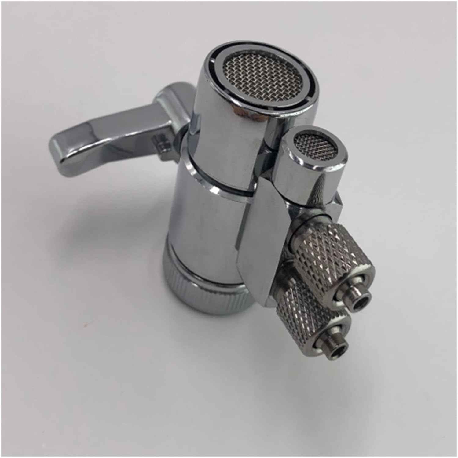 Double Way Faucet Adapter Diverter Valve Counter Top Water Filter 1/4 3/8 Inch Tube Silver Connector For Ro water Purifier (Size : 1/4")