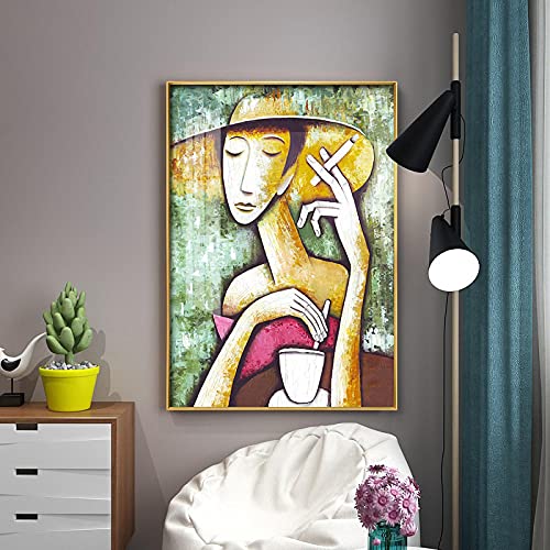 Peinture Picasso abstraite pour habiller un grand mur vide de chambre affiche 70x100