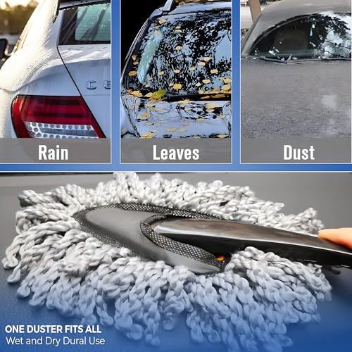 Image of 6 Piece Microfiber Cleaning Kit Home,Long Handle Duster,Car Sponge,Cleaning Brush,Exteriror & Interiror Cleaning Cloth Car Ac Vent Cleaner Brush All Car, Motorbike,SUVs Car Cleaning Accessories