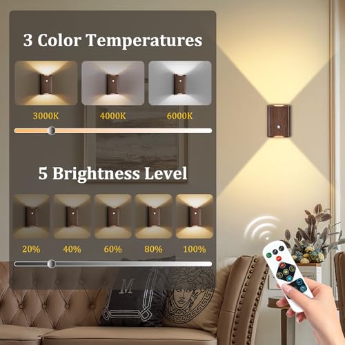 Luces de pared que funcionan con pilas Toowell recargables para pasillos 6