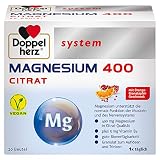 Doppelherz system MAGNESIUM 400 CITRAT – Magnesium als Beitrag für die normale Funktion der Muskeln und des Nervensystems – 20 Portionsbeutel