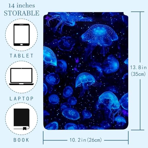 Evita arañazos con la funda para portátil de 35.1 x 25.9 cm de medusas azules antichoque 4