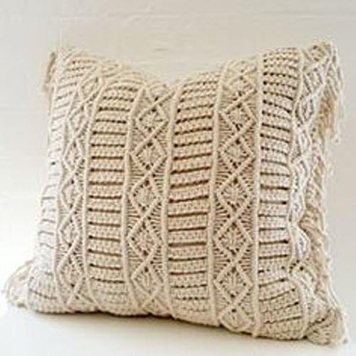 New 1 Set of 2 Pcs Bohemian Decor Macrame Boho Decor Home Room Cushion & Pillow Cover 20" x 20"