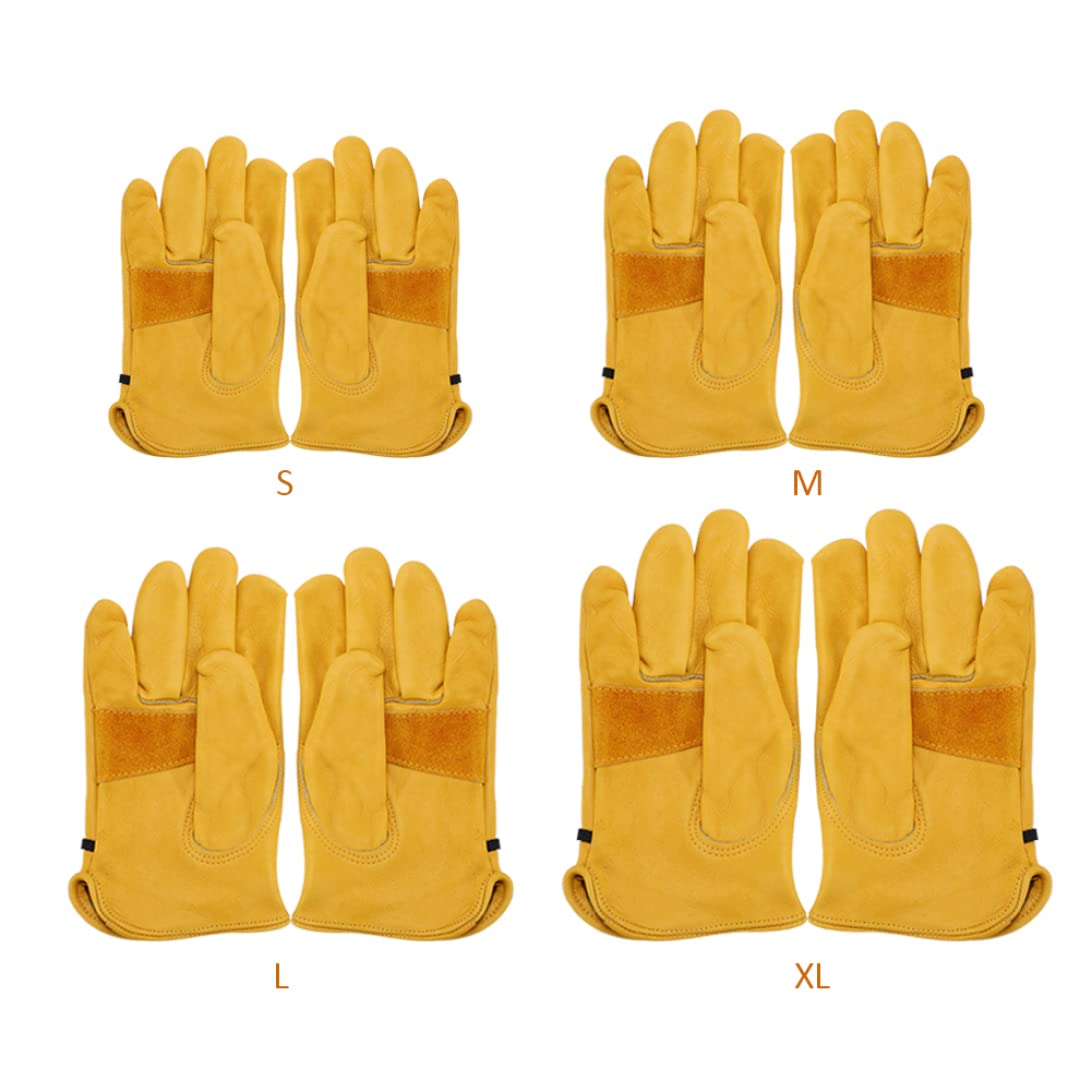 Guantes, guantes térmicos, guantes de soldadura, guantes de soldadura de cuero de doble capa cortos a prueba de calor protección contra espinas guanteletes de estufa guantes de trabajo XL 1 par