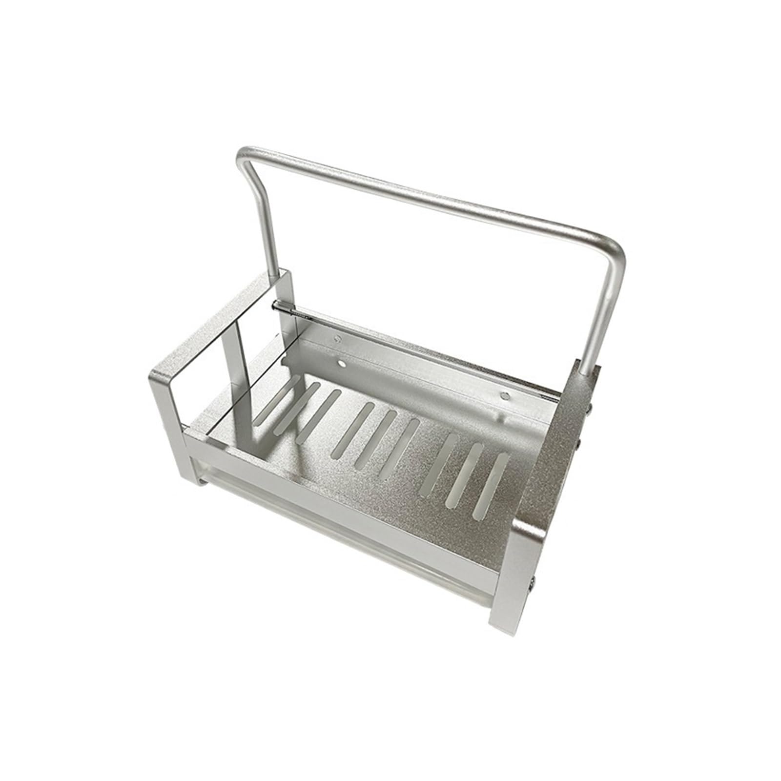 Soap Drainer Shelf Basket, Holder Kitchen Sink Caddy with Drain Tray, Brush Soap Organizer, Black/Silver(Silver)