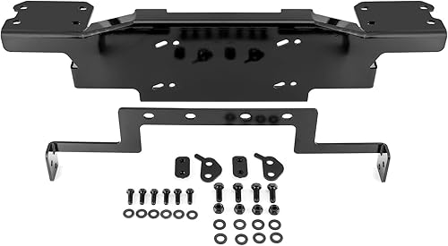 Wsays Kit de soporte de montaje de cabrestante de 13,000 libras para parachoques delantero, placa de montaje compatible con Jeep Wrangler JL/JLU y