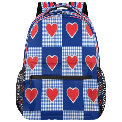Mochila ligera azul con diseño de corazón para llevar ordenador de 15.6 cómodamente