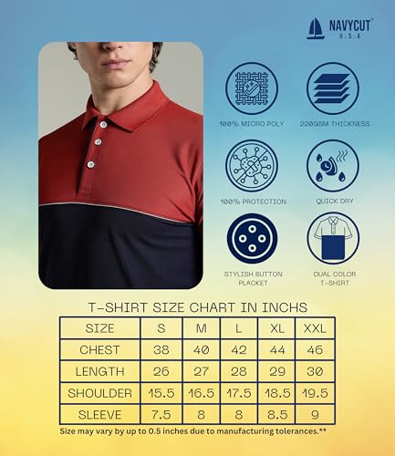 Image of Men's Polo T-Shirt | Regular Fit Short Sleeve Shirt with Collar | Solid Color Casual & Sport Polyester Top for Men | Machine Washable