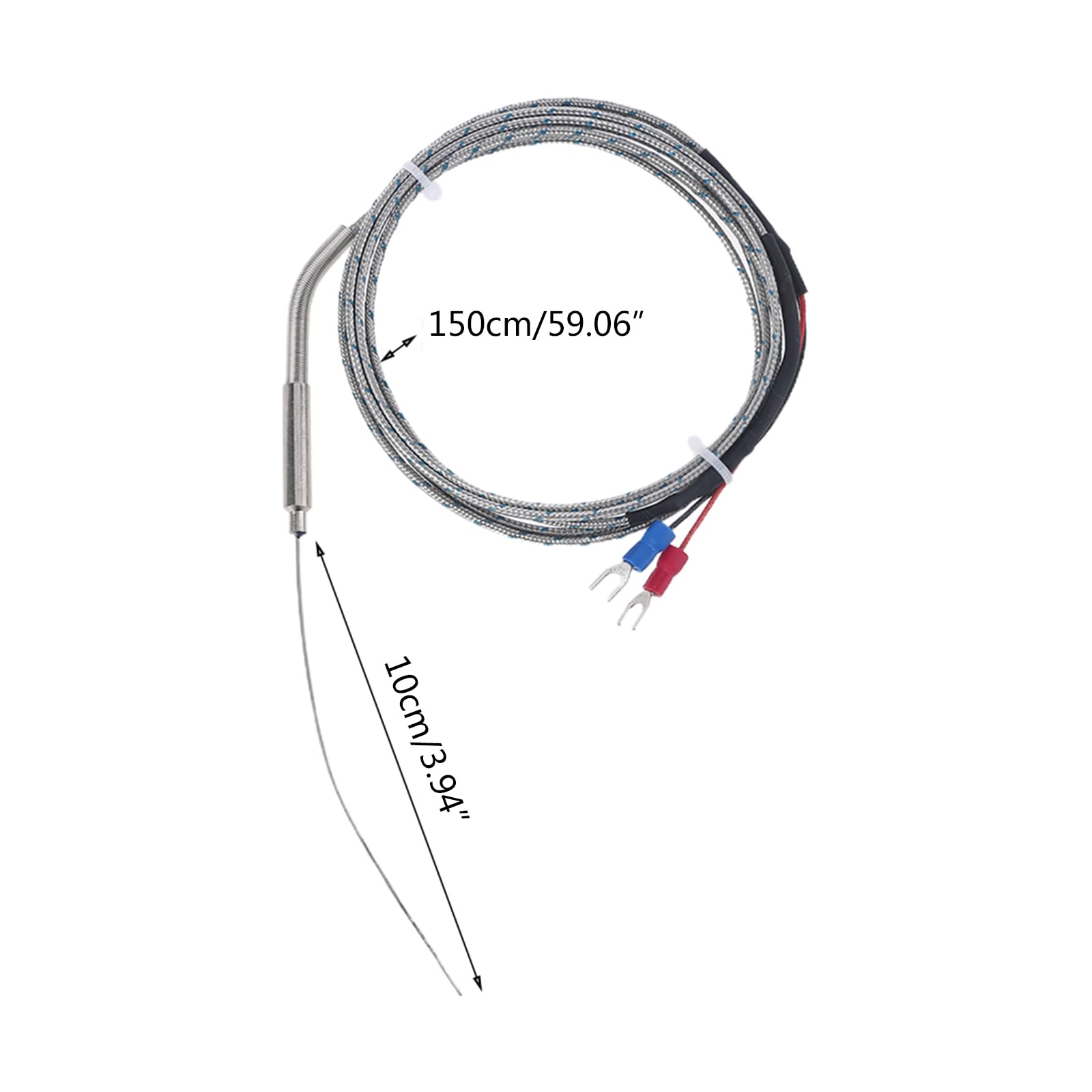 TERNCOEW K-Type Thermocouple with 1mm X 100mm Probe Temperature Sensors 1M/3.28FT Cable 2 Wire Temperarure Controller Patio Heater Thermocouple Replacement